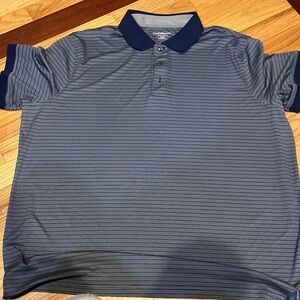 Men's Navy and Gray Polo Shirt